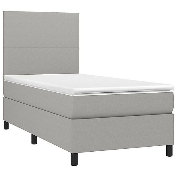 vidaXL Bett Boxspringbett mit Matratze Hellgrau 90x190 cm Stoff günstig online kaufen