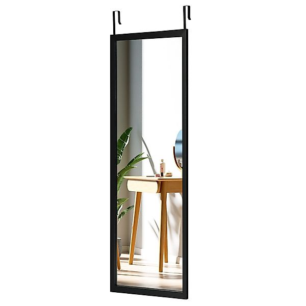 COSTWAY Wandspiegel, höhenverstellbare Hängehaken, Holzrahmen, 120 günstig online kaufen