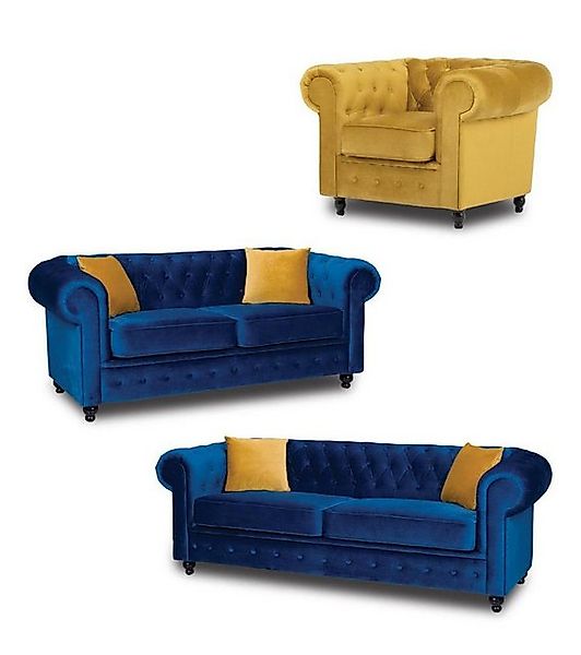 Xlmoebel Sofa Chesterfield Sofa Set Wohnzimmersitzgarnitur Polstermöbel 3+2 günstig online kaufen