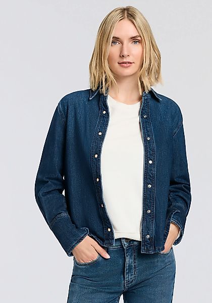 BOSS ORANGE Hemdbluse "Shirt Premium Damenmode" Regular Fit, Denim günstig online kaufen
