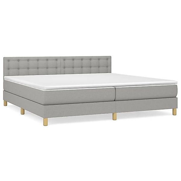 furnicato Bettgestell Boxspringbett mit Matratze Hellgrau 200x200 cm Stoff günstig online kaufen