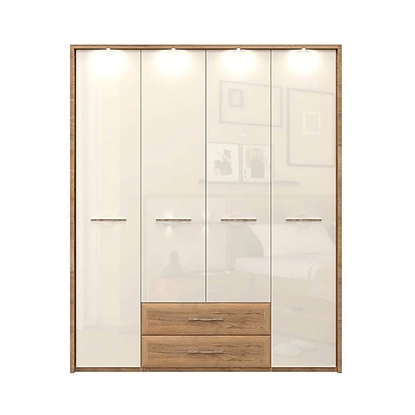 Home affaire Kleiderschrank »Gala, beige hochglänzend UV lackiert, kratzfes günstig online kaufen