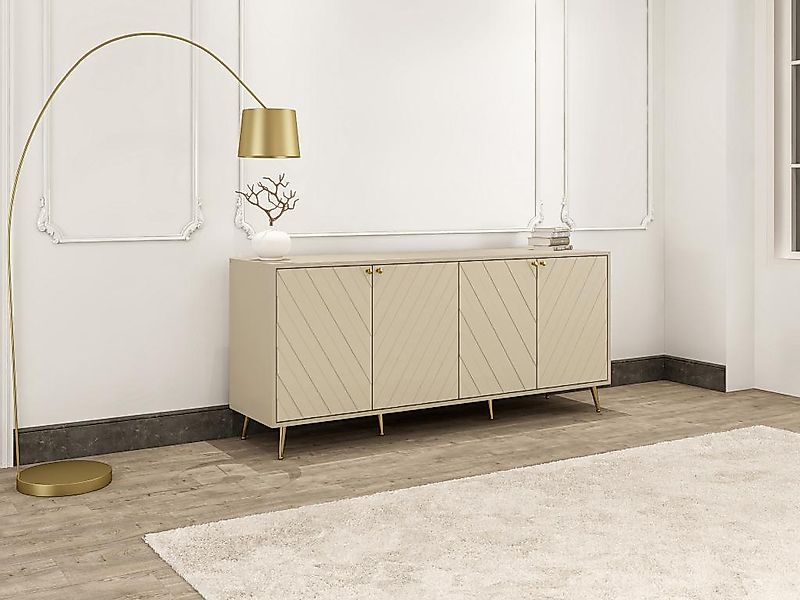 Sideboard mit 4 Türen - Beige - TEODA von Pascal Morabito günstig online kaufen