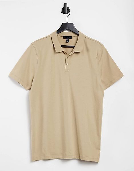 New Look – Jersey-Poloshirt in Stein-Neutral günstig online kaufen