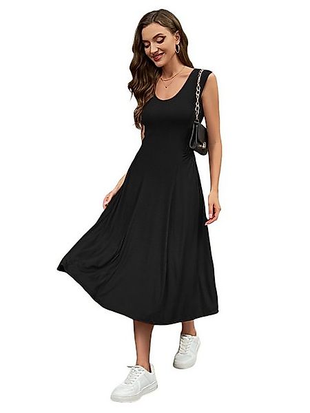 LAPA PLUS Midikleid elegant Sommerkleid A-Linien-Kleid Ärmellos Kleid Basic günstig online kaufen
