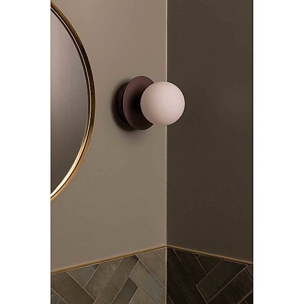 Globen Lighting Wandlampe ART DECO, bronze/weiß Ø 16 cm IP44 günstig online kaufen