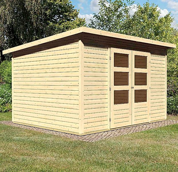 Karibu Gartenhaus "Stockach 5" naturbelassen oder terragrau günstig online kaufen