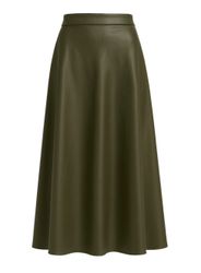 Mississhop Lederimitatrock Damen A-Linien langer Rock günstig online kaufen