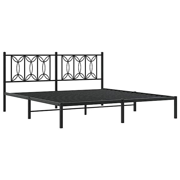 vidaXL Bettgestell mit Kopfteil Metall Schwarz 180x200 cm 376132 günstig online kaufen