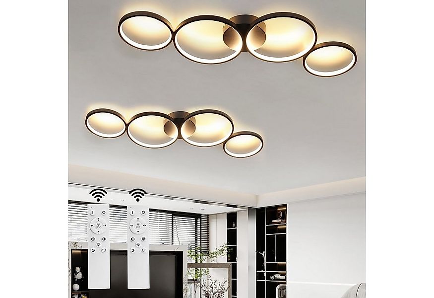 Nettlife LED Deckenleuchte Deckenleuchte 4 Flammig in Ringoptik, Dimmbar mi günstig online kaufen