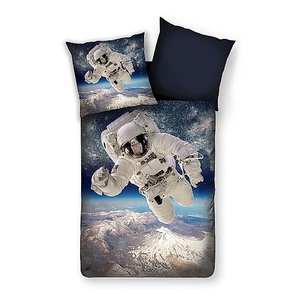TRAUMSCHLAF Bettwäsche Wendebettwäsche Astronaut Weltall, Renforce, günstig online kaufen