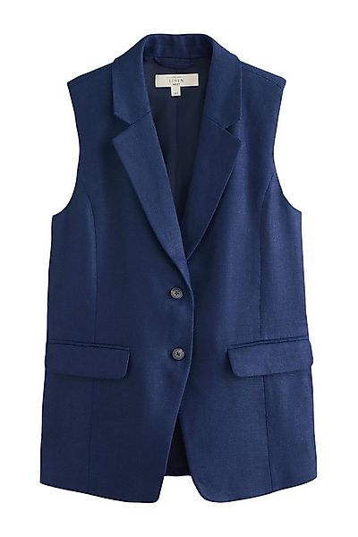 Next Anzugweste Langer, ärmelloser Blazer mit hohem Leinenanteil (1-tlg) günstig online kaufen