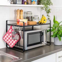 bremermann Küchenregal Mikrowellenregal, Bäckerregal mit Hakenleisten, günstig online kaufen