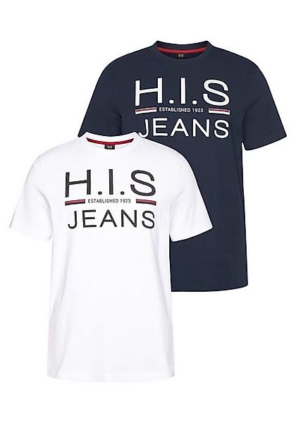 H.I.S Rundhalsshirt (Packung, 2er-Pack) schmal geschnitten, bedrucktes Desi günstig online kaufen