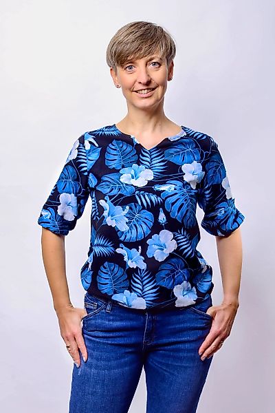 einfach Schön Bluse Angela blau günstig online kaufen