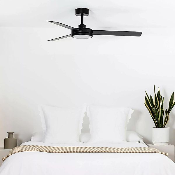LED-Deckenventilator Barth mit Leuchte, schwarz günstig online kaufen