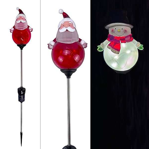 Online-Fuchs Gartenstecker Weihnachtsmann und Schneemann mit günstig online kaufen