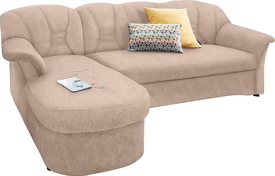 DOMO collection Ecksofa "Elva, zeitlose Formensprache, elegante Rückenstepp günstig online kaufen