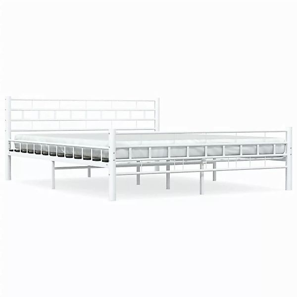 vidaXL Bettgestell Weiß Metall 160x200 cm619061 günstig online kaufen