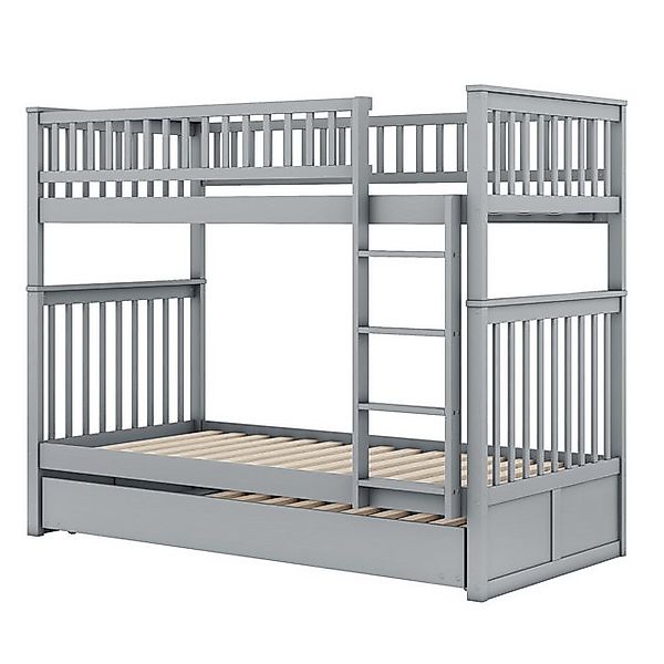 Gotagee Etagenbett Holzbett Kinderbet Dreierbett mit Ausziehbett Hohe Gelän günstig online kaufen