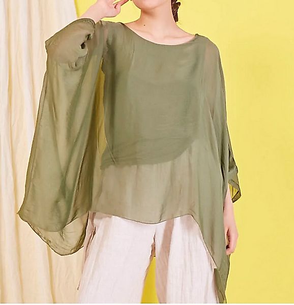 BZNA Seidenbluse Tunika Seidentunika Fledermaus Ärmel günstig online kaufen
