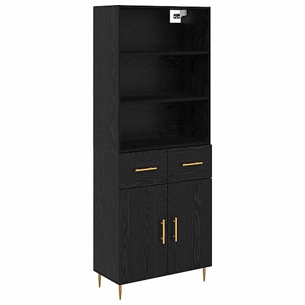 vidaXL Highboard Schwarz Eichen-Optik 69,5 x 34 x 180 cm Holzwerkstoff 3416 günstig online kaufen