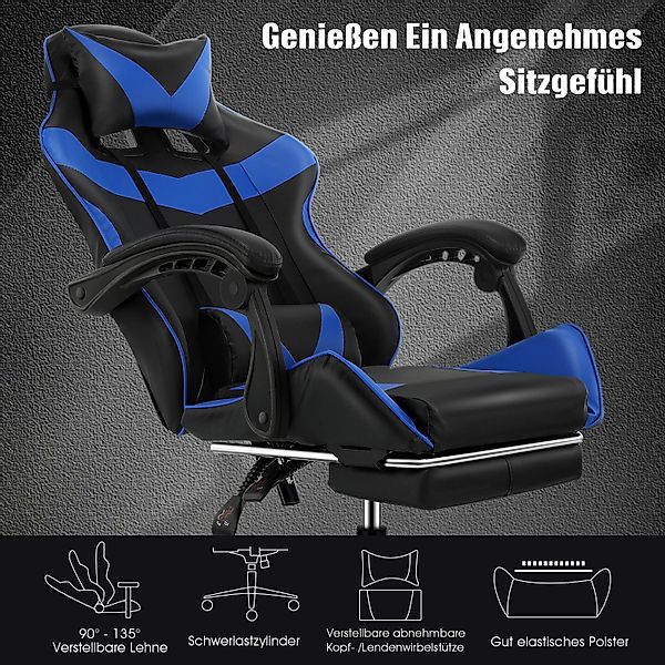 LOVONLIVE Gaming Chair Ergonomischer Gaming Stuhl günstig online kaufen
