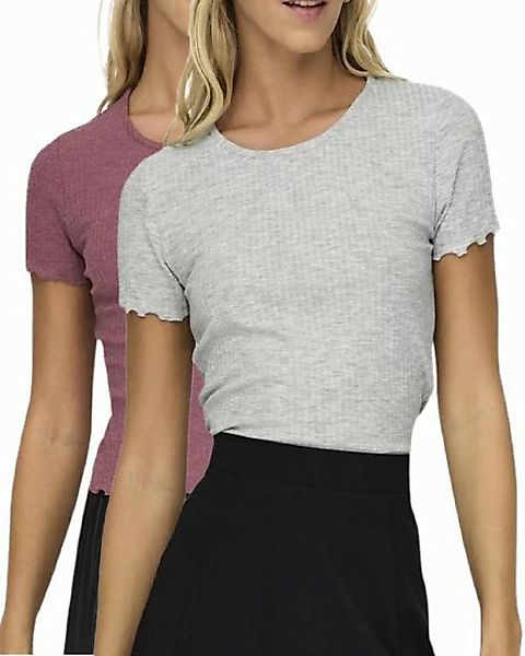 ONLY T-Shirt Basic Ripp Top im Doppelpack günstig online kaufen