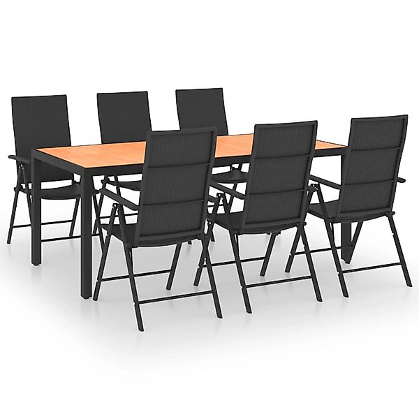 vidaXL 7-tlg Garten-Essgruppe Schwarz und Braun Modell 2 günstig online kaufen