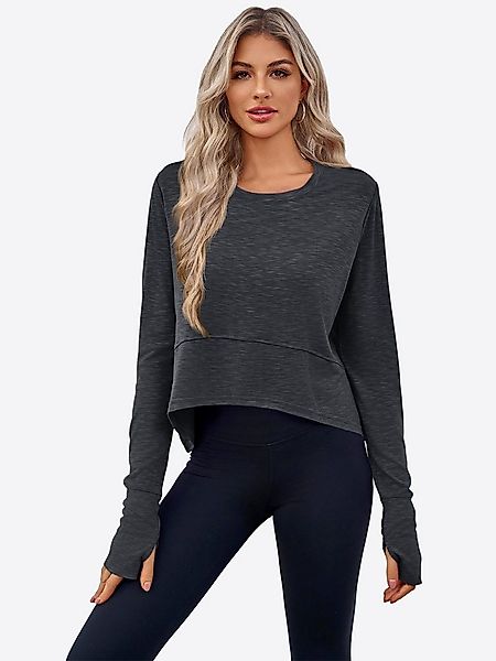 Imily Bela Yoga & Relax Shirt Damen Langärmliges Rundhals Kurzes Hemd (Pack günstig online kaufen