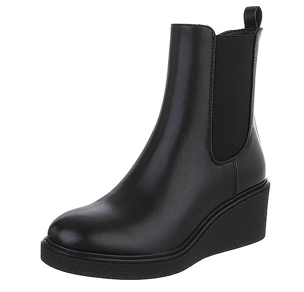 Ital-Design Modische Chelsea Boots mit Wedge und elastischen Einsätzen Keil günstig online kaufen