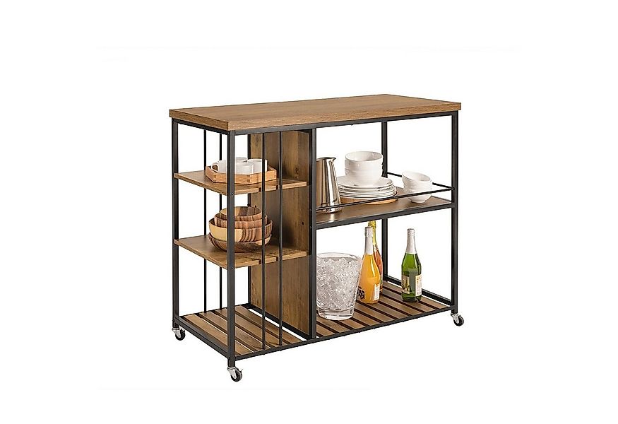 SoBuy Servierwagen SVW18, mit 5 Ablagen Beistellwagen Rollwagen Barwagen Kü günstig online kaufen