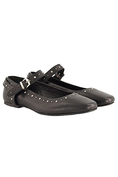 Ulla Popken Leder-Ballerinas Ziernieten Weite H günstig online kaufen