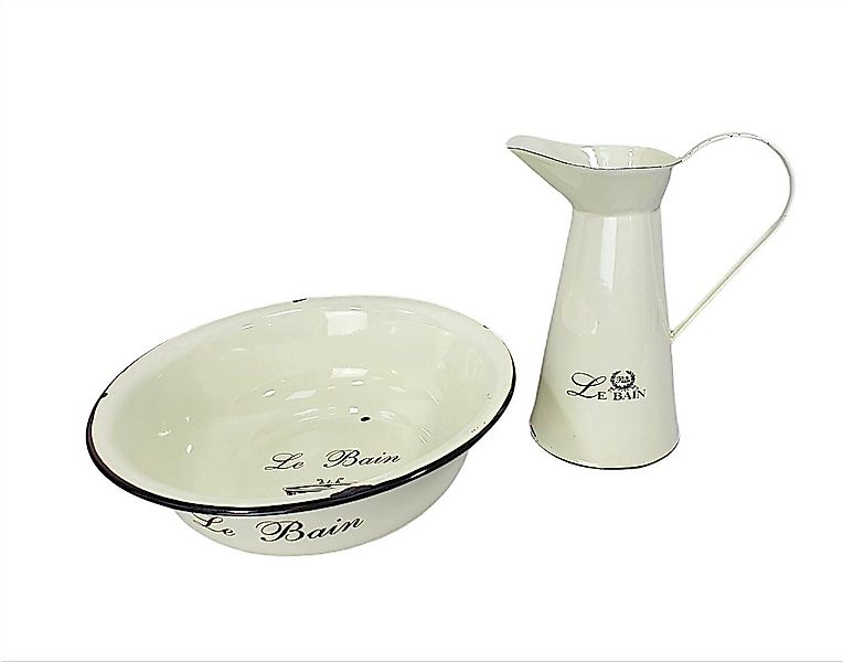 Linoows Badaccessoire-Set Waschtisch Set, Emaille Waschset, günstig online kaufen