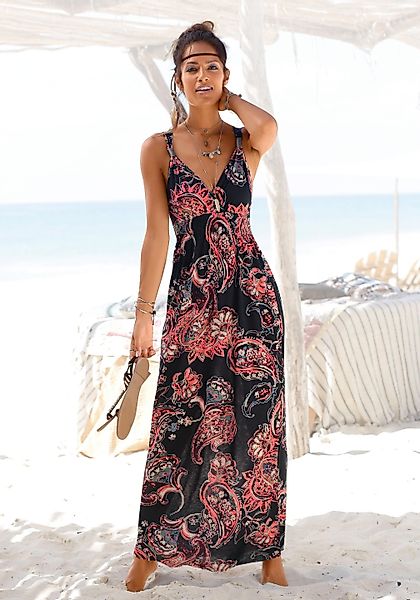 LASCANA Maxikleid mit Paisleydruck und verstellbarem günstig online kaufen