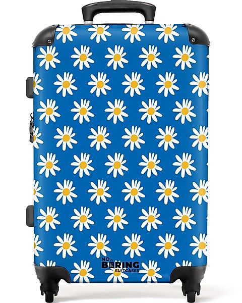 NoBoringSuitcases.com© Hartschalen-Trolley Blau mit Gänseblümchen 67 günstig online kaufen