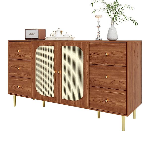 HAUSS SPOLE Sideboard mit PE-Rattantür, 6 günstig online kaufen