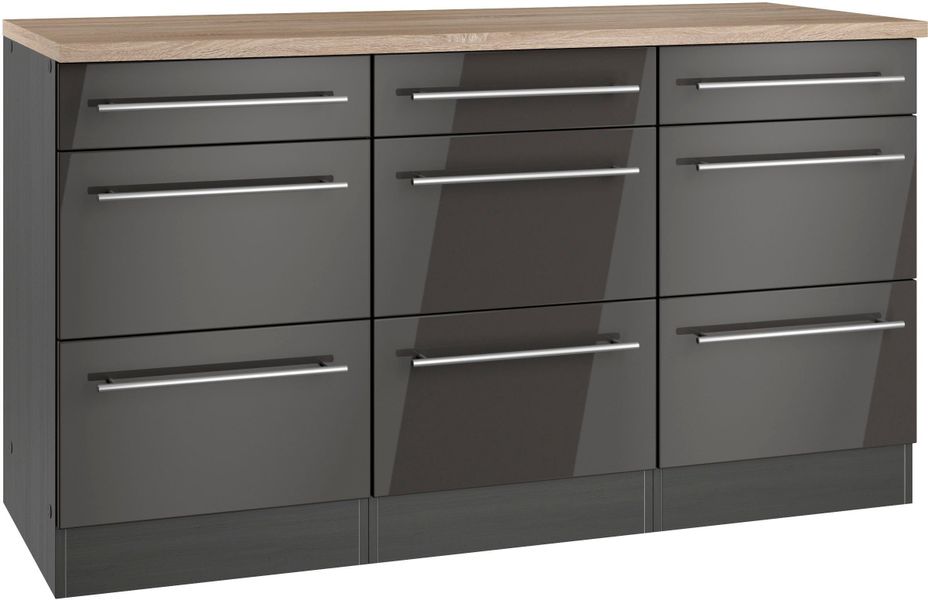 KOCHSTATION Unterschrank "KS-Wien" edel aussehende gestiftete Fronten günstig online kaufen