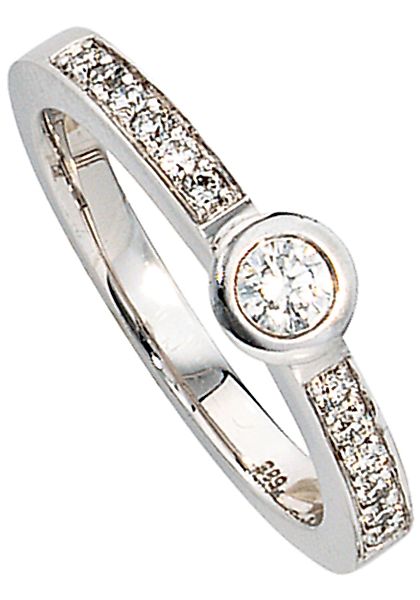 JOBO Fingerring "Ring mit 13 Diamanten", 585 Weißgold günstig online kaufen