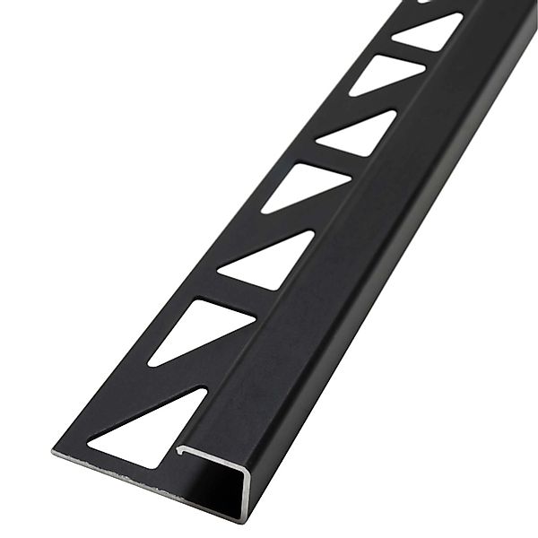 Dalsys Fliesenschiene Aluminium 2,5m x 10mm Eckprofil Schwarz günstig online kaufen