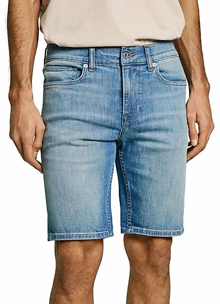 Pepe Jeans Herren Jeans Short SLIM SHORT HATCH - Mid Waist Slim Fit - Blau günstig online kaufen