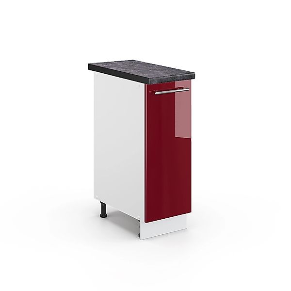 Vicco Midischrank Fame-Line Bordeaux Hochglanz/Weiß 30 x 82 cm ohne Arbeits günstig online kaufen