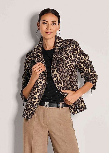 MADELEINE Outdoorjacke Trendige Biker-Jacke mit Reißverschluss Animal-Print günstig online kaufen