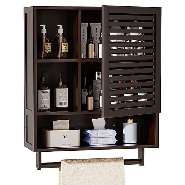 Yorbay Hängeschrank Bambus Badezimmerschrank Medizinschrank (56x20x70 cm) m günstig online kaufen