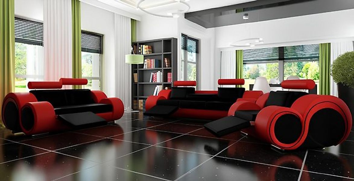 JVmoebel Sofa Sofa BERLIN Polster Couch Garnitur 3+2 Sitz Designer Sofa Led günstig online kaufen