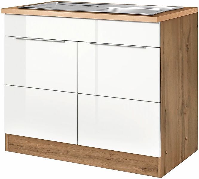 KOCHSTATION Spülenschrank "KS-Brindisi" 100 cm breit, inklusive Einbauspüle günstig online kaufen