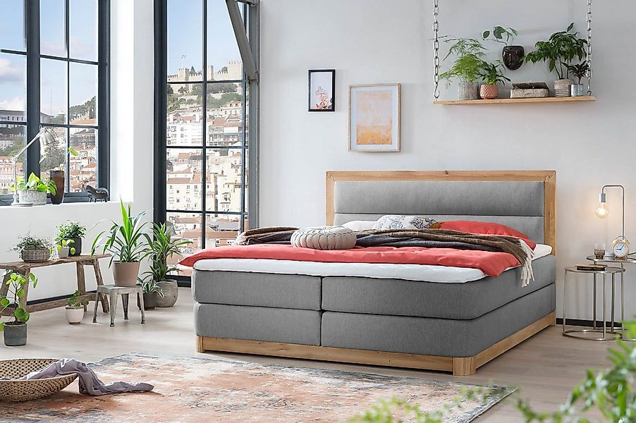 Belanoti Boxspringbett Age (Unterbox, Matratze, Topper), 180x200 cm, Holz, günstig online kaufen