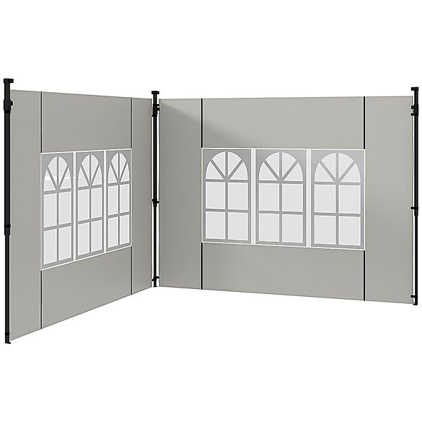 Outsunny Set 2 Seitenwände für 3x3 m und 3x6 m Pavillons, Pavillontücher mi günstig online kaufen