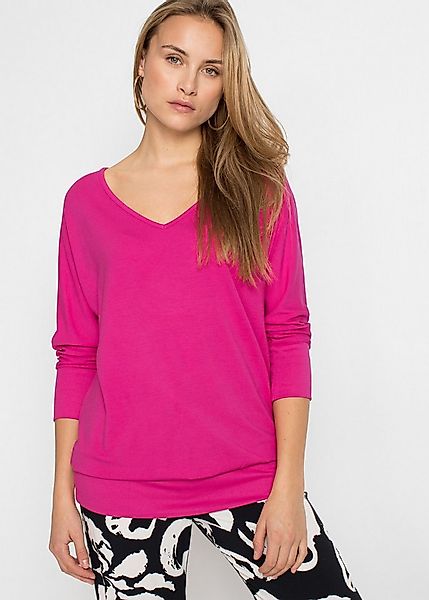 bonprix Oversize-Shirt weite Passform, 3/4-Ärmel, weiter Ausschnitt, aus Vi günstig online kaufen
