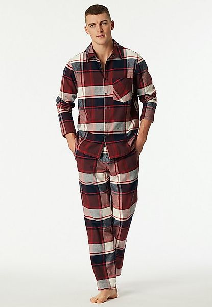 Schiesser Schlafanzug Selected Premium Warming (2 tlg) Brusttasche, Baumwol günstig online kaufen